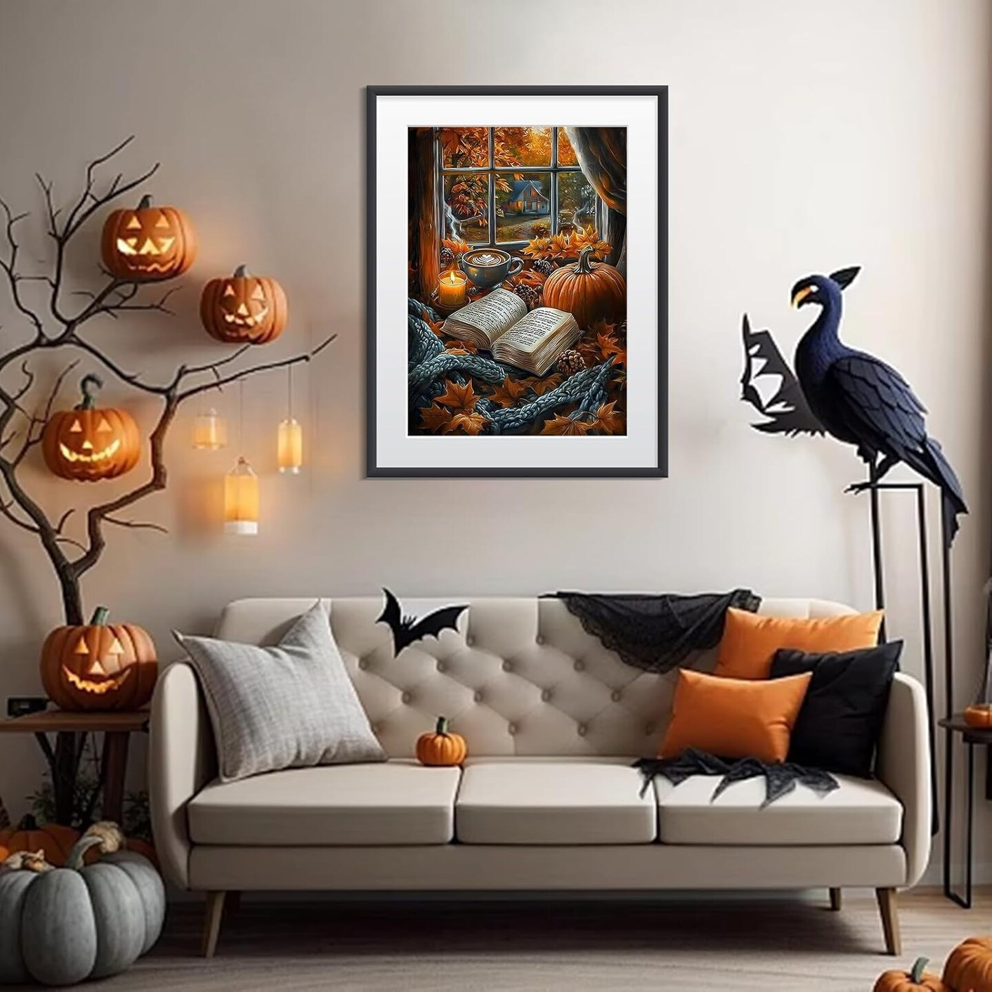 5D Fall Diamond Art Kits for Landscape Diamond Painting Reading Books Kits12x16 Inch