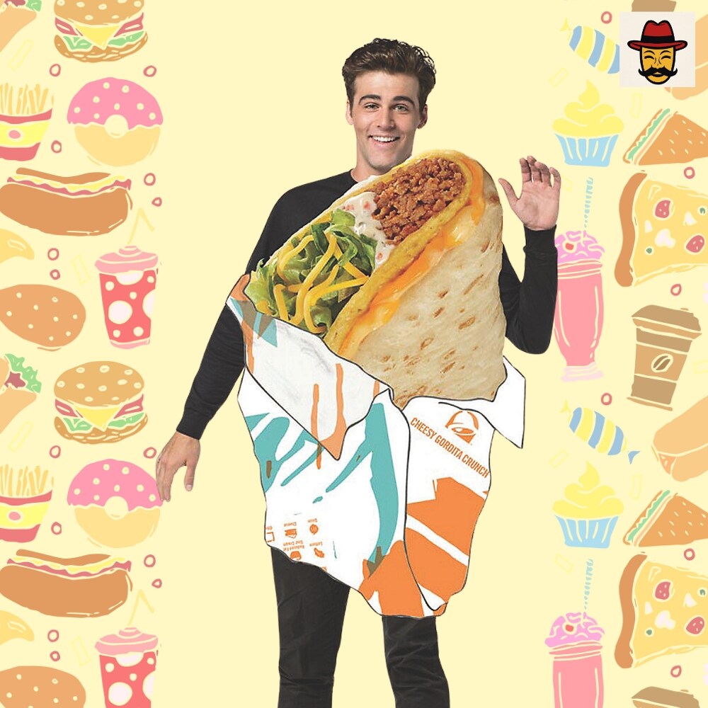 Gordita Crunch Costume Funny Taco Tunic Halloween Food Party Outfit