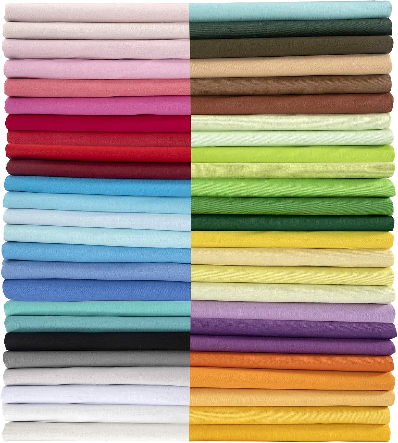 50pcs 10&#x22; x 10&#x22; Cotton Fabric Bundle PreCut Squares Fat Quarter