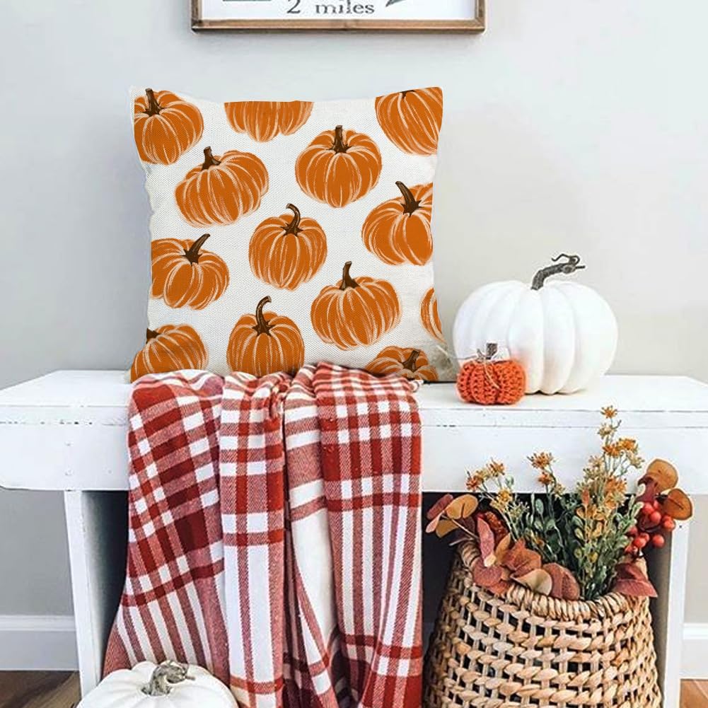 Set of 2 - Fall Pillow Covers 20x20 Inch (20&#x22; x 20&#x22;