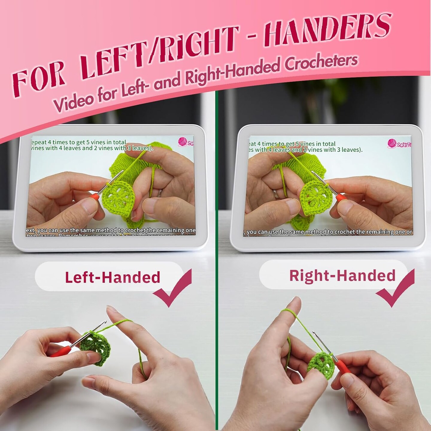 Crochet Kit for Beginners with Step-by-Step Video Tutorials, Granny Squares Beginners Starter Crochet Kit for Women Knitting Kits Learn to Crochet Set (Granny Squares)