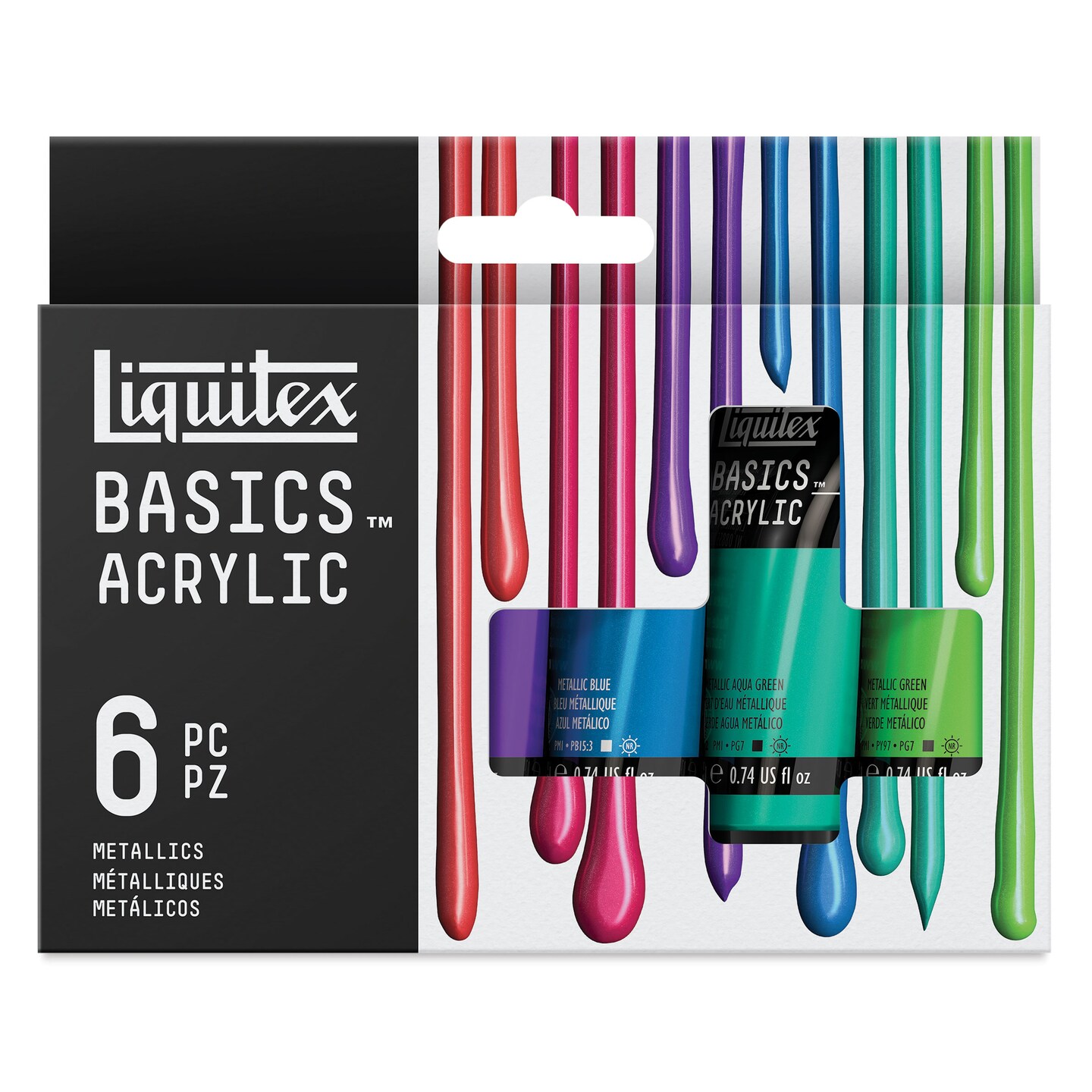 Liquitex Basics - Set of 6, Metallic Assorted, 22 ml
