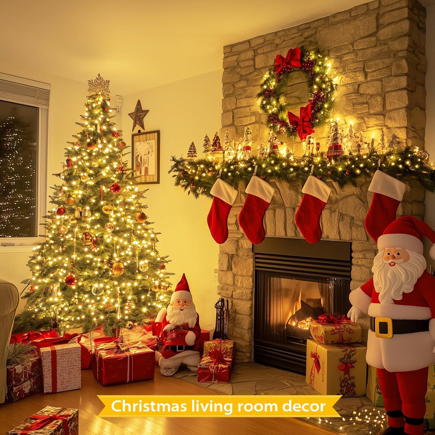 66ft 200 LED Christmas Lights Outdoor, Warm White Christmas Tree Lights Indoor Plug in,