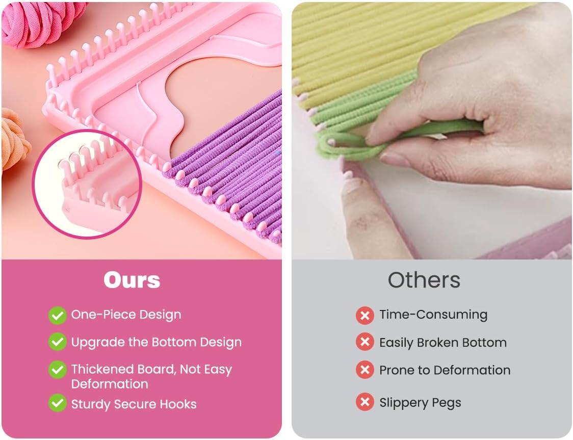 Potholder Loom Kit, 7.3" Weaving Loom Kit with 432 Craft Loops in 12 Colors