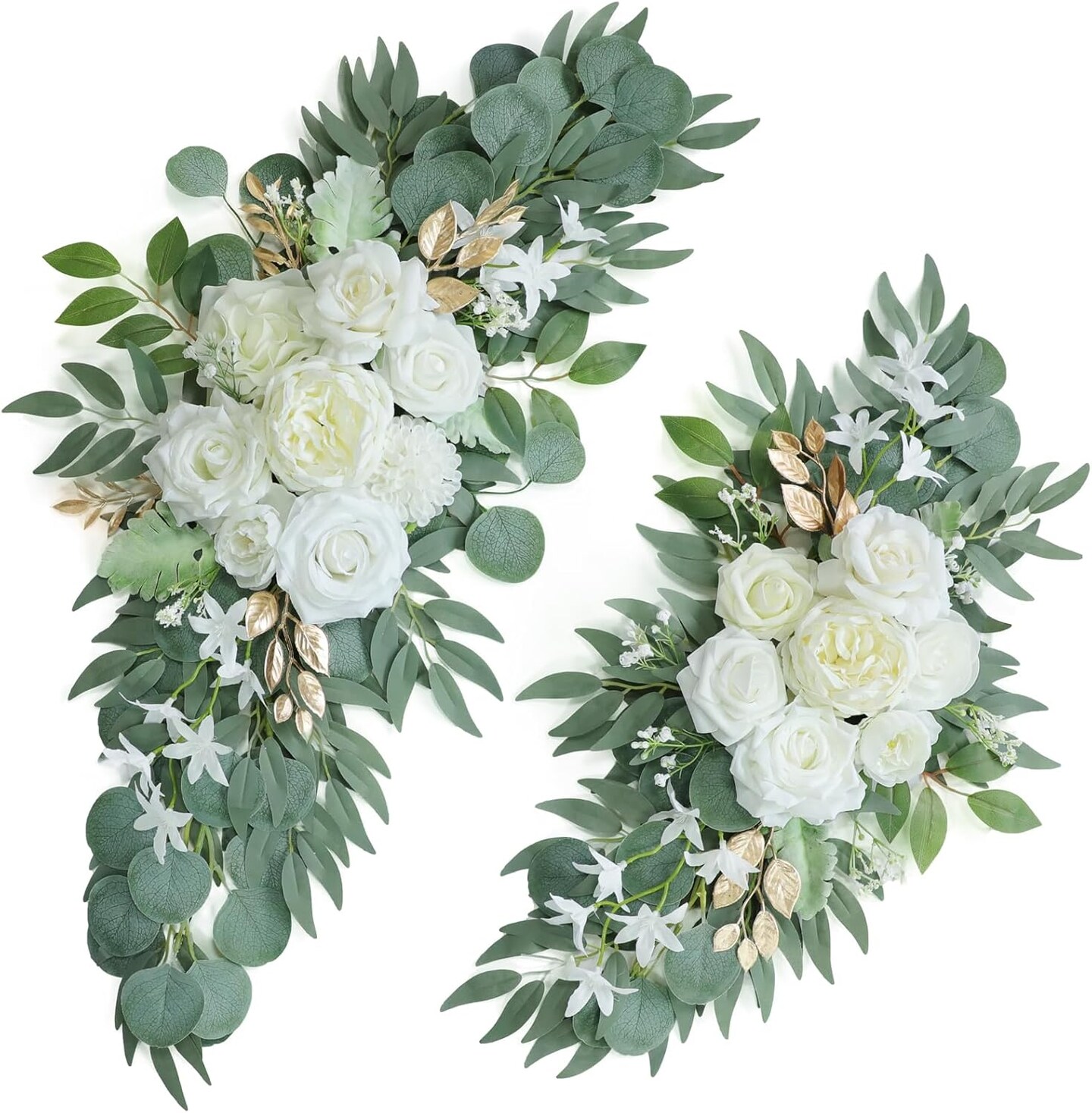Set of 2 for Welcome Signs,Artificial White Wedding Arch Flower Swags