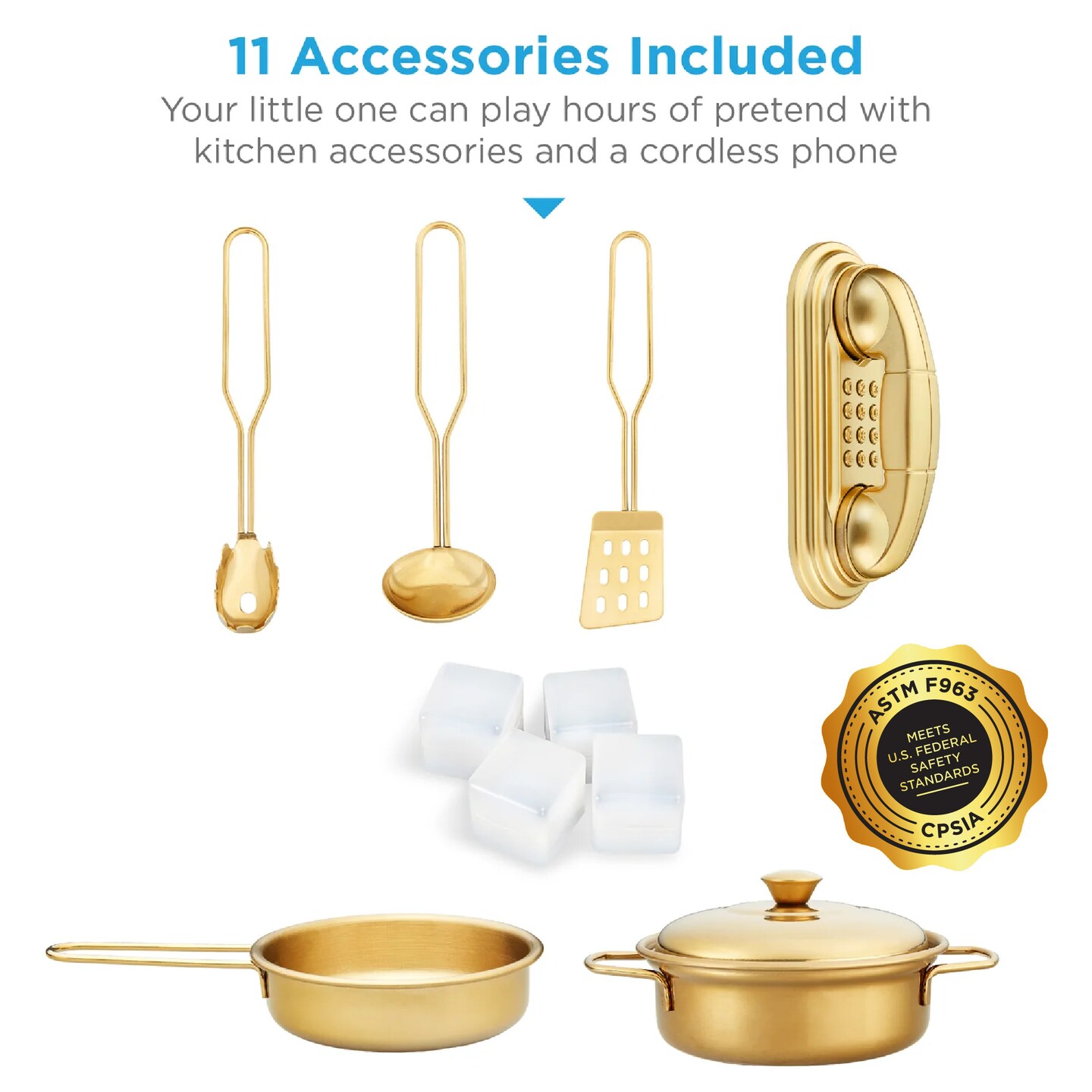 Best Choice Products Pretend Play Kitchen Wooden Toy Set for Kids w/ Telephone, Utensils, Oven, Microwave