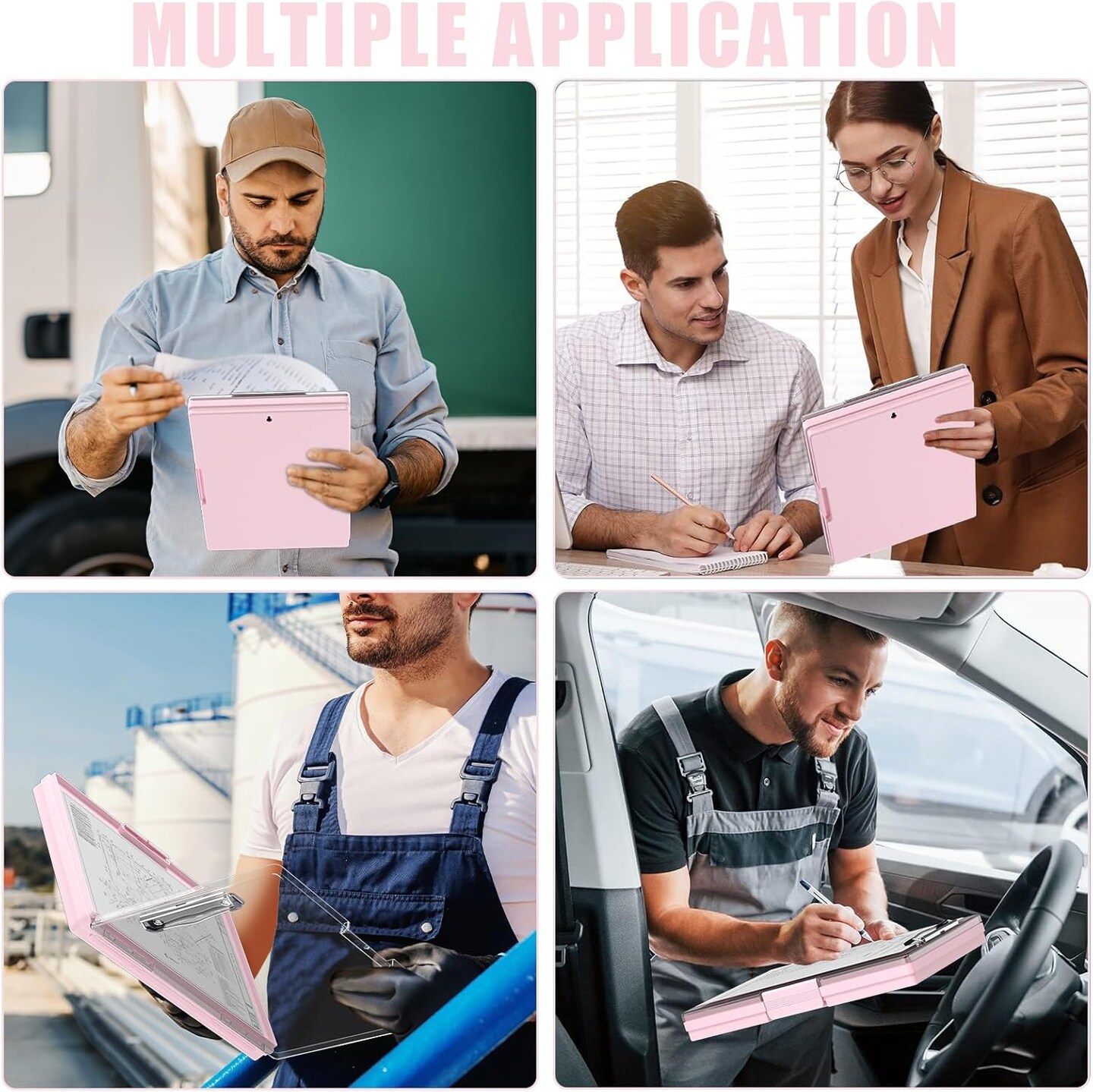 Clipboard with Storage, Pink 8.5 x 11 Folder Nursing Side-Opening – Heavy-Duty Dual Compartment Clipboard with Smooth Writing Surface for Teachers, Students, and Office Use, 13.3 x 9.4 x 1.5 in