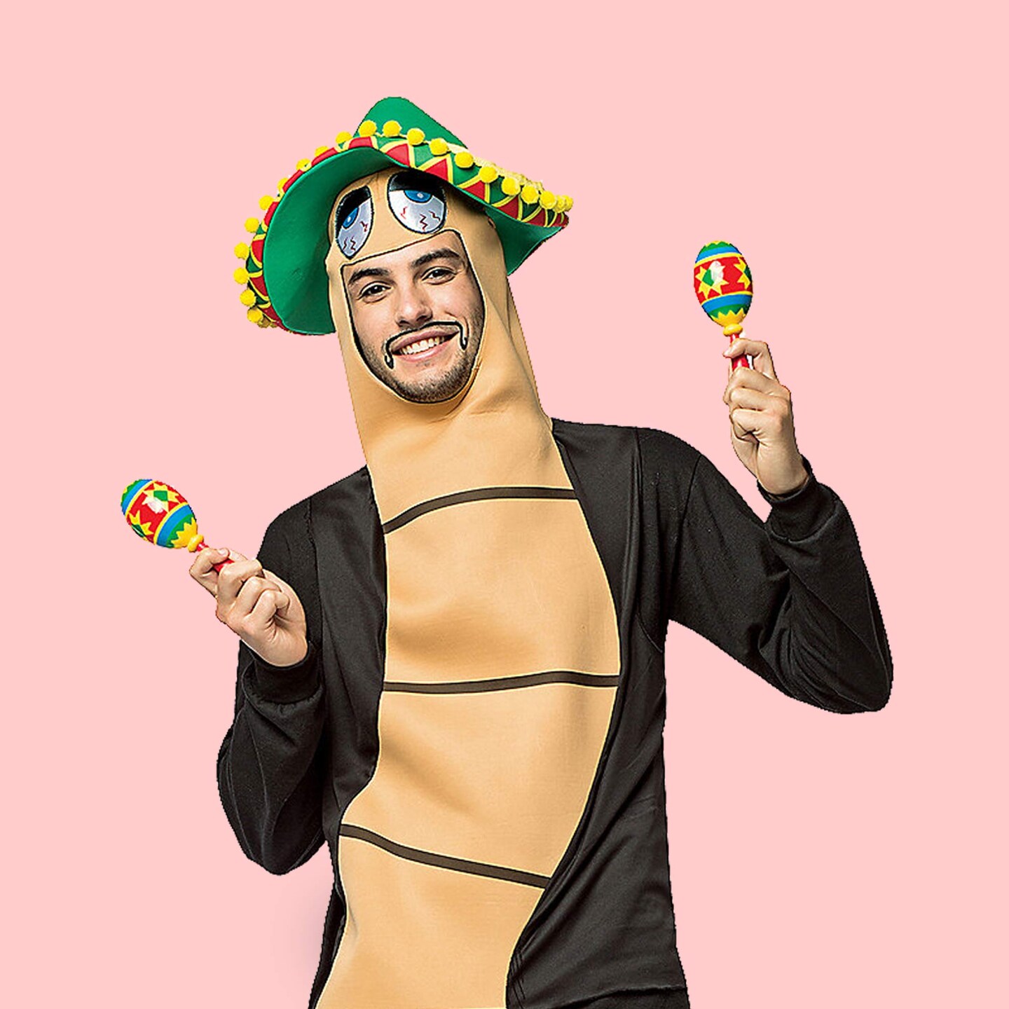 Funny Tequila Worm Costume Adult Size Sombrero Tunic for Cinco de Mayo Fun
