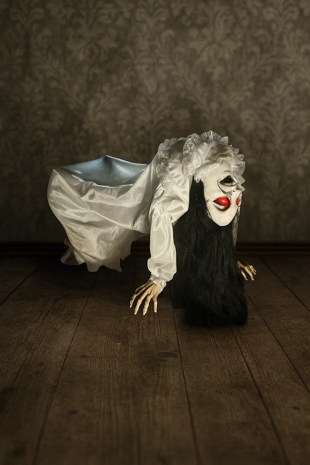 2.95-ft Motion Activated Lighted Demon Animatronic &#x2013; Talking Halloween Prop Decoration