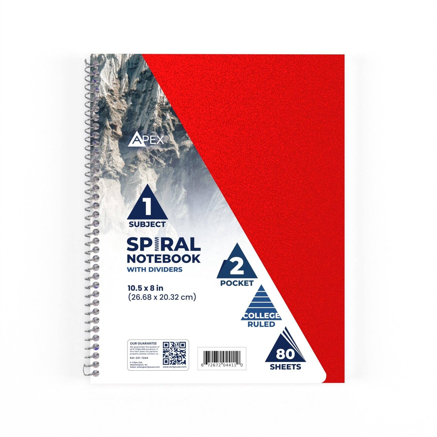 Spiral Notebook 1-Subject 9x11&#x22; -  80 Sheets &#x2013; 36 Units