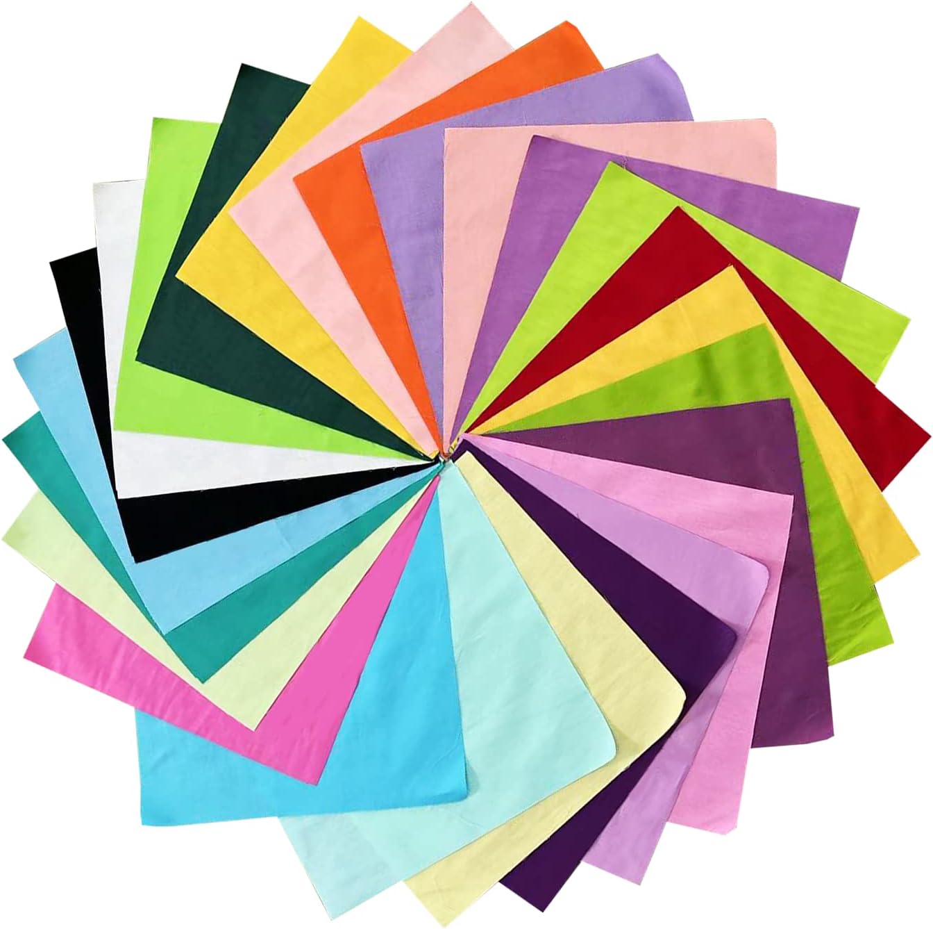 50PCS 10 x 10 inch Solid 100% Cotton Fat Quarters Precut Fabric for Sewing