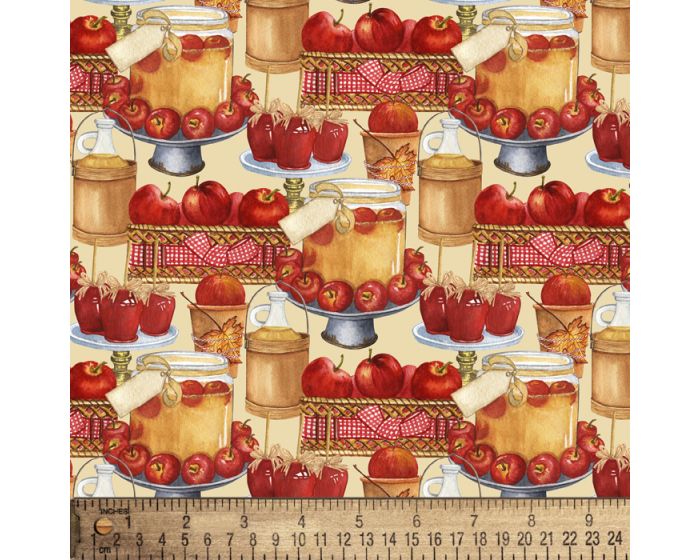 Apples Dessert Cotton Fabric | By the Yard | Sewing and Crafting | 44 inches wide
