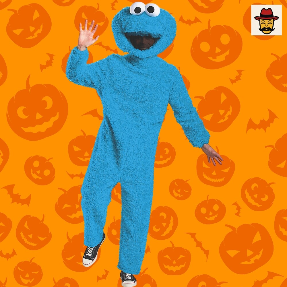 Cookie Monster Prestige Adult Costume Jumpsuit Headpiece Halloween