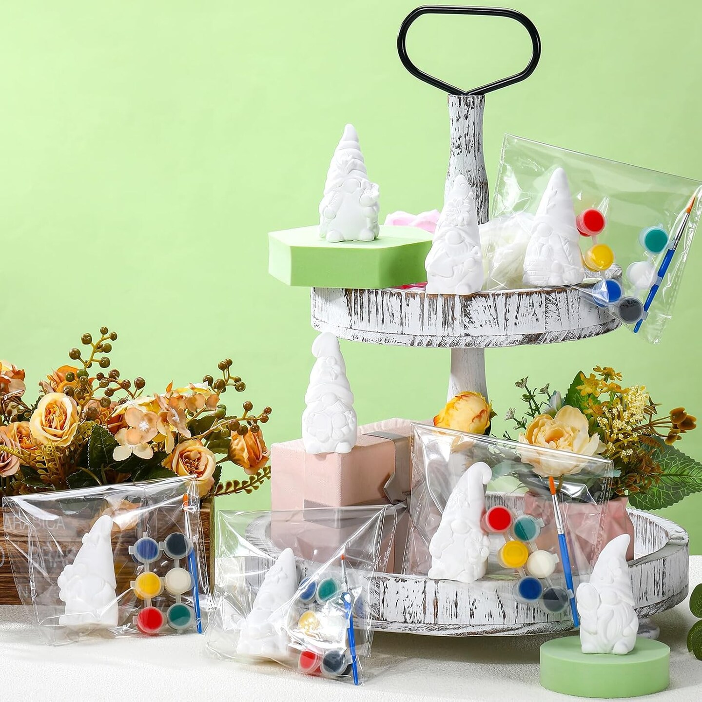 8 Pcs Spring Gnome Ceramics to Paint Ready to Paint Your Own