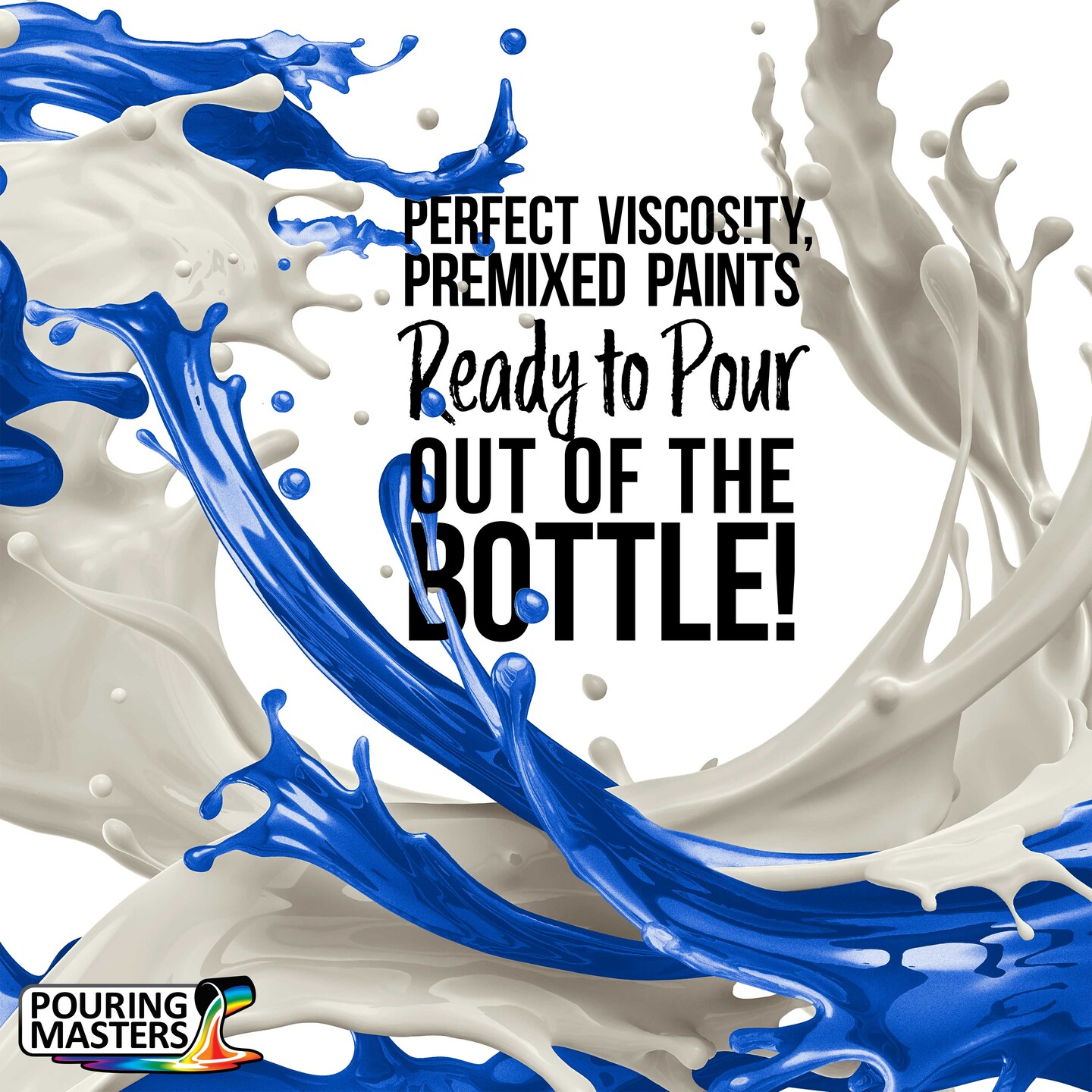 Pouring Masters Royal Blue Metallic Pearl Ready to Pour Acrylic Pouring Paint - Premium 8-Ounce Pre-Mixed Fluid Acrylic Paint - Fluid Art Supplies for Canvas, Wood, Paper, Tile & Rocks
