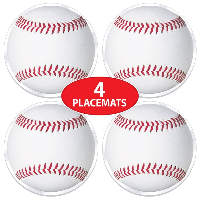 48 Pack Beistle Plastic Baseball Placemats