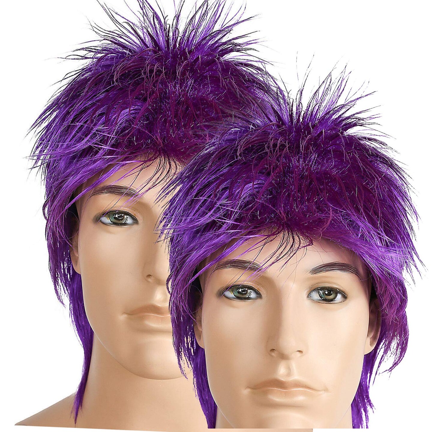 Rod Dark Purple Punk Style Wig with Shag Back