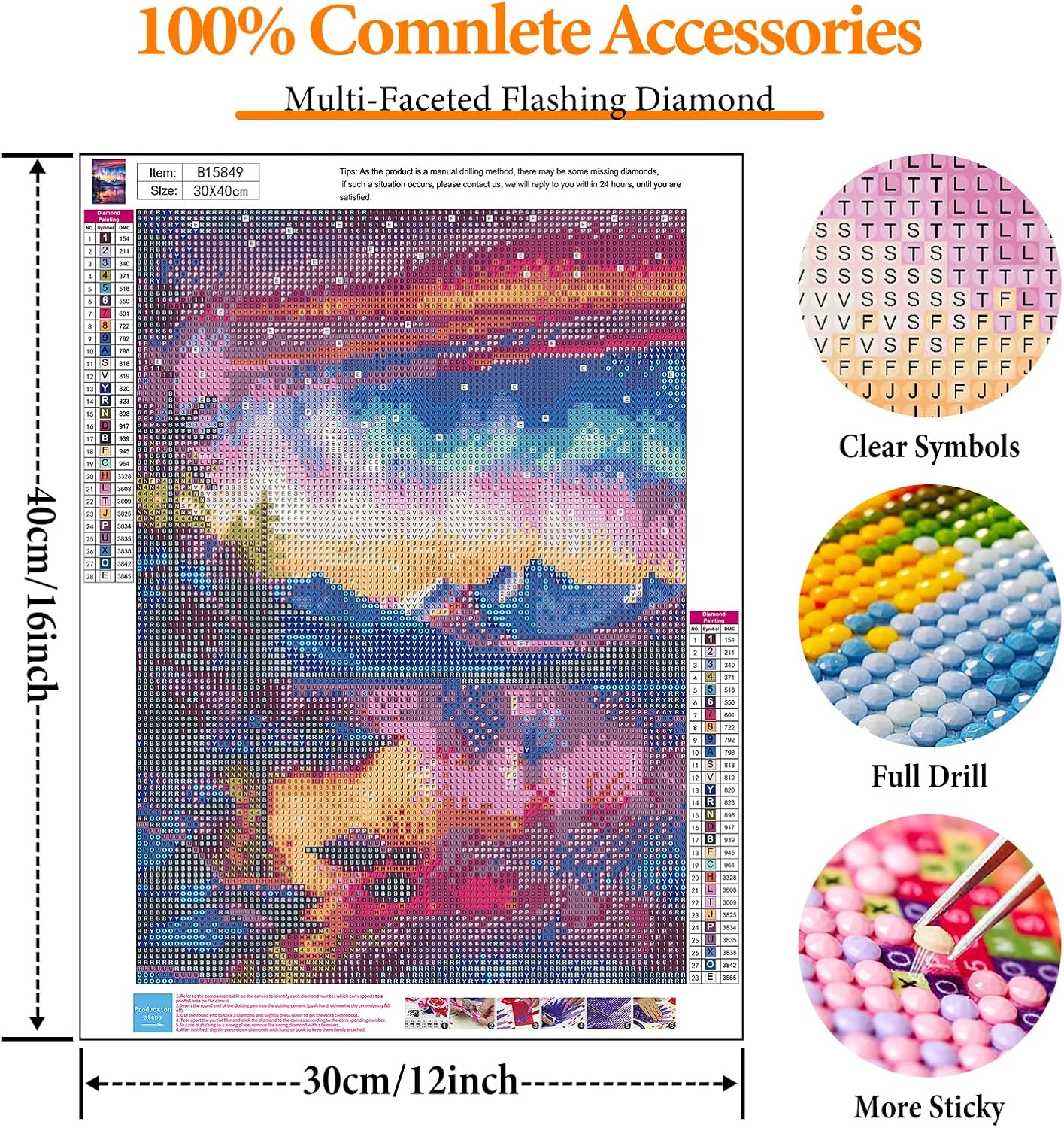 Aurora Diamond Art Kits for Adults, 5D Starry Sky Lake Diamond Painting Kits for Beginners, Fantastic Landscapes DIY Full Drill Dots Gem Art Paint for Home Wall Decor 12 x 16 Inch