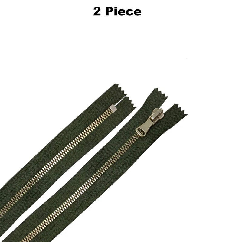 5MM Closed Bottom Zipper Olive Tape Brass Teeth 7-20 Inches