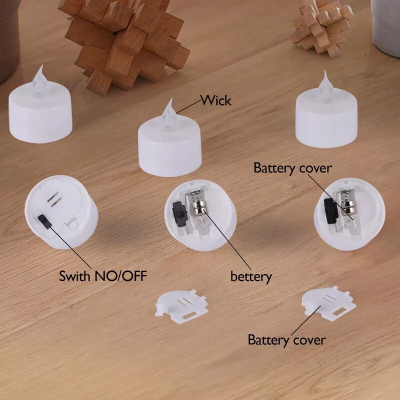 6Pcs Tea Lights Votive Candles LED Flameless w/ Battery 200+ Hours