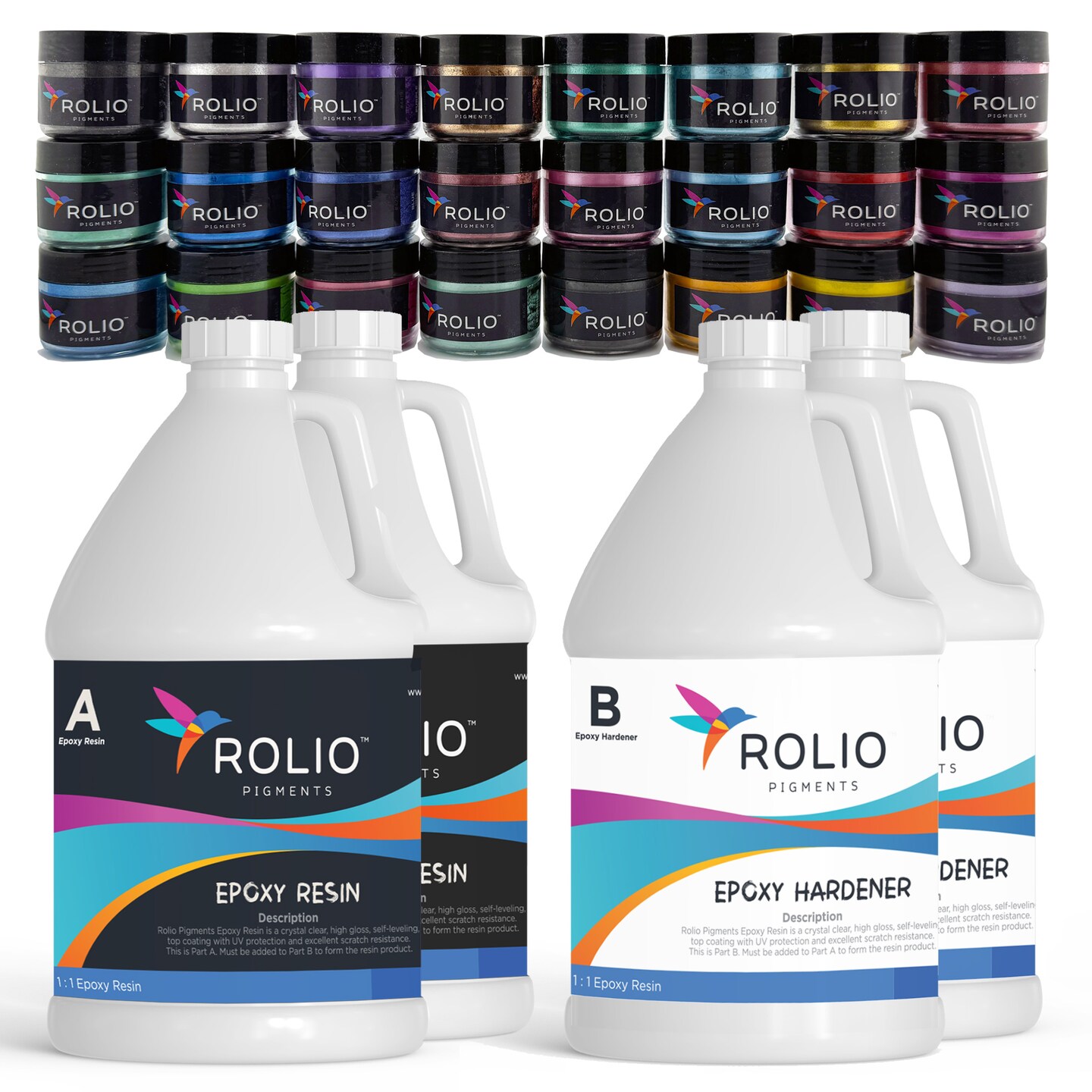 2-Gallon Epoxy Resin &#x26; 24-Color Mica Powder Bundle