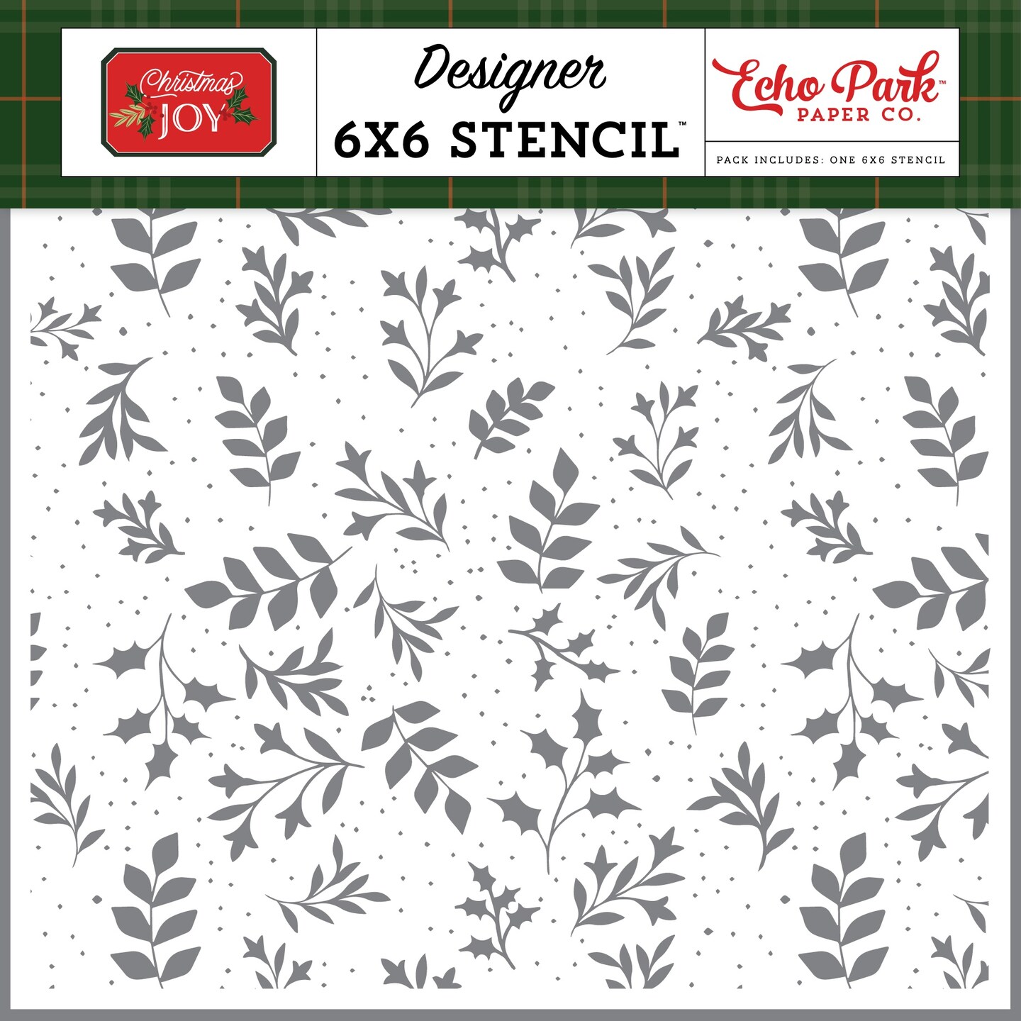 Christmas Joy Stencil 6&#x22;X6&#x22;-Decking The Halls Sprigs