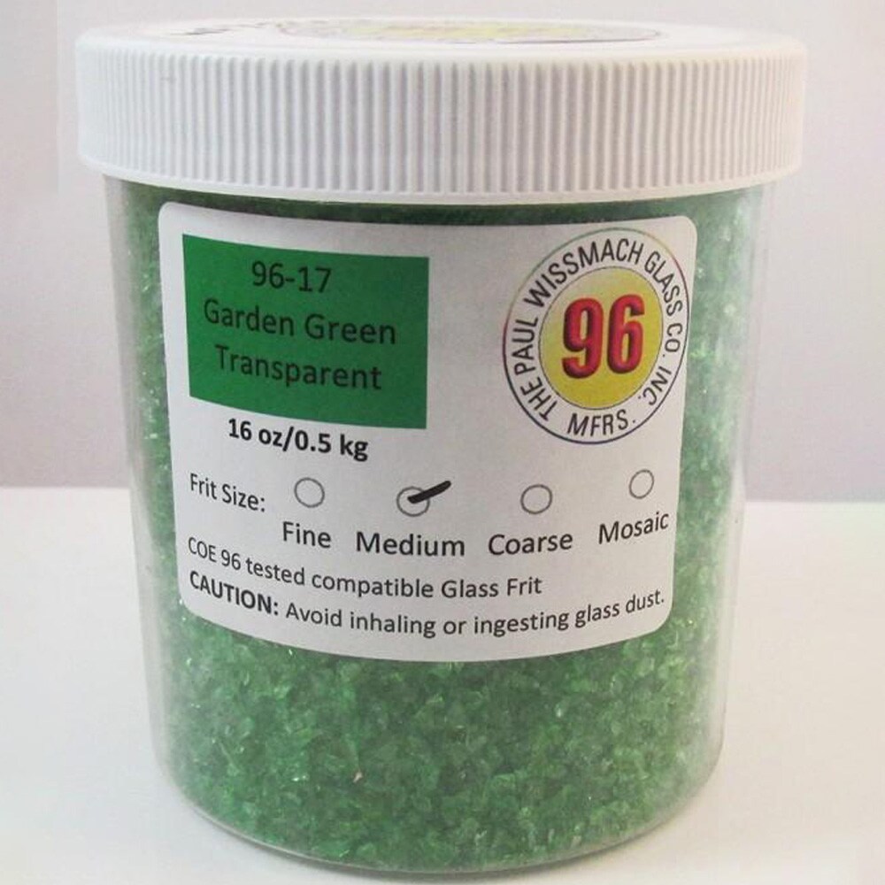Wissmach Frit Medium Garden Green 96-17 1Lb. Jar 96 COE