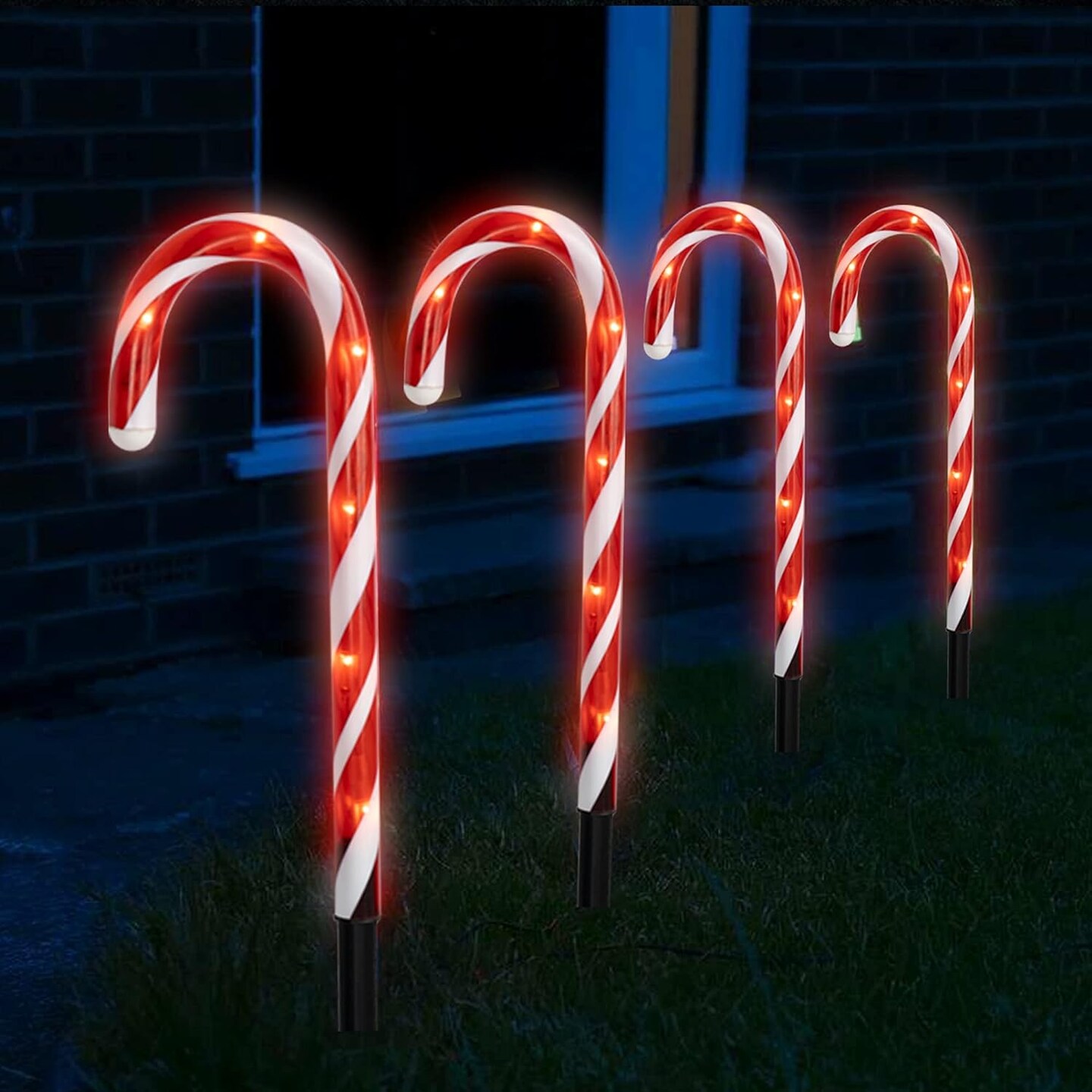 12 Piece Christmas Candy Cane Christmas Pathway Lights, 12 In Christmas Stakes Lights 30091 B 12 Piece Christmas Candy Cane Christmas Pathway Lights, 12 In Christmas Stakes Lights 30091 B