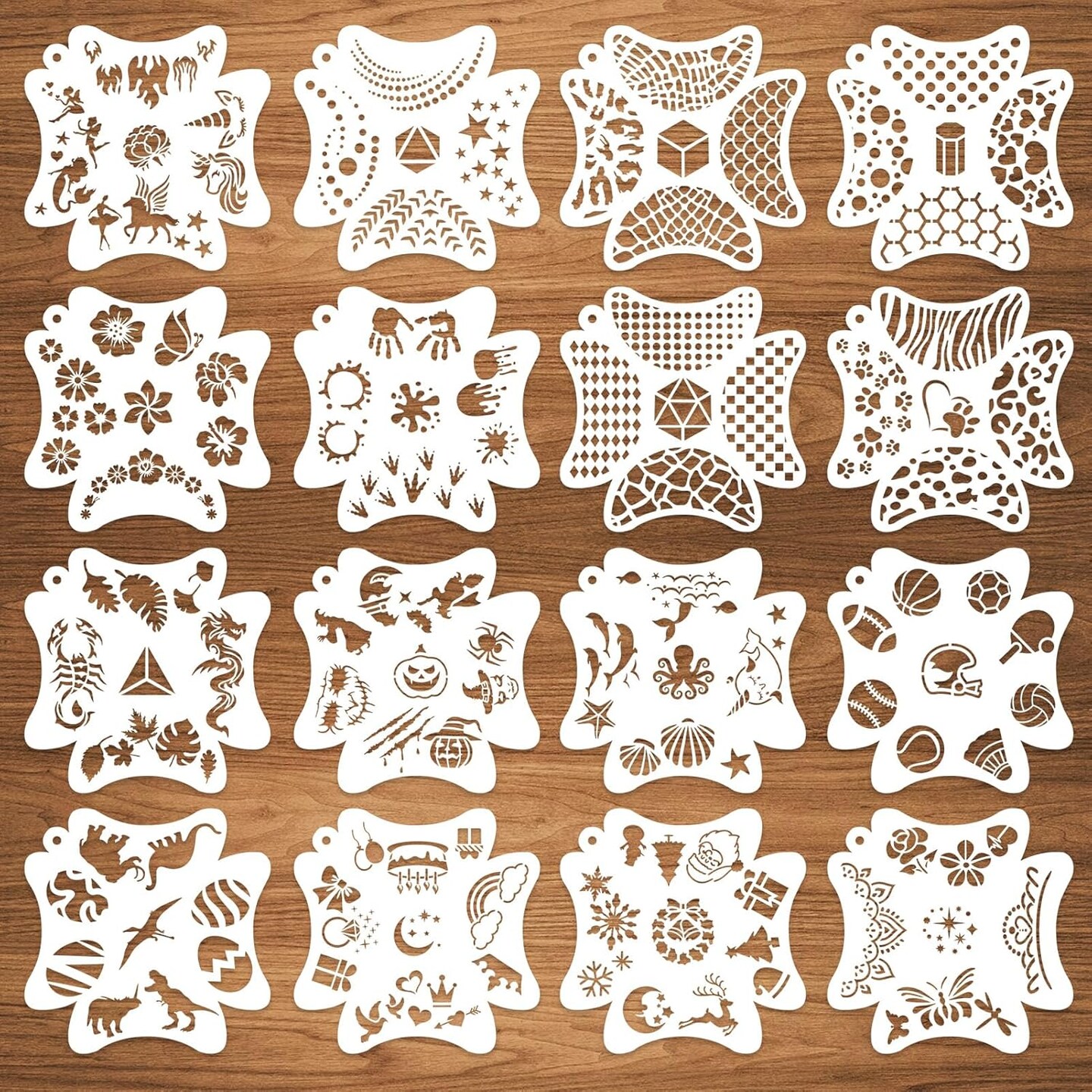 16 PCS Face &#x26; Body Painting Stencils(CUSTOM)