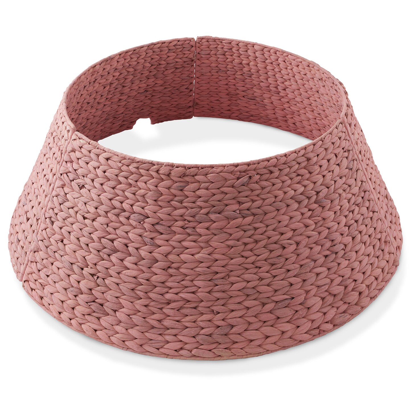 Casafield Christmas Tree Collar, Woven Water Hyacinth Tree Base Cover with Cord Cut Out