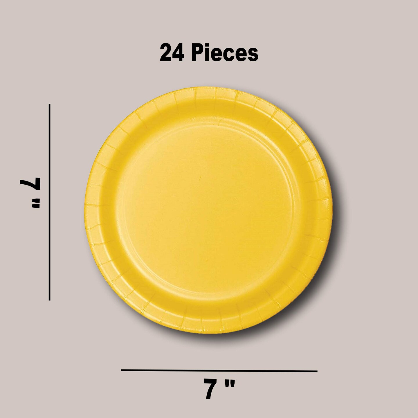 7 Inch Orange Yellow Color Round Paper Plates 24 Count for Desserts and Snacks