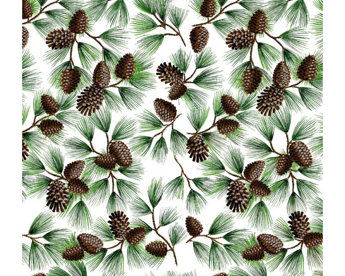 Pinecones Cotton Fabric | By the Yard | Sewing and Crafting | 44 inches wide