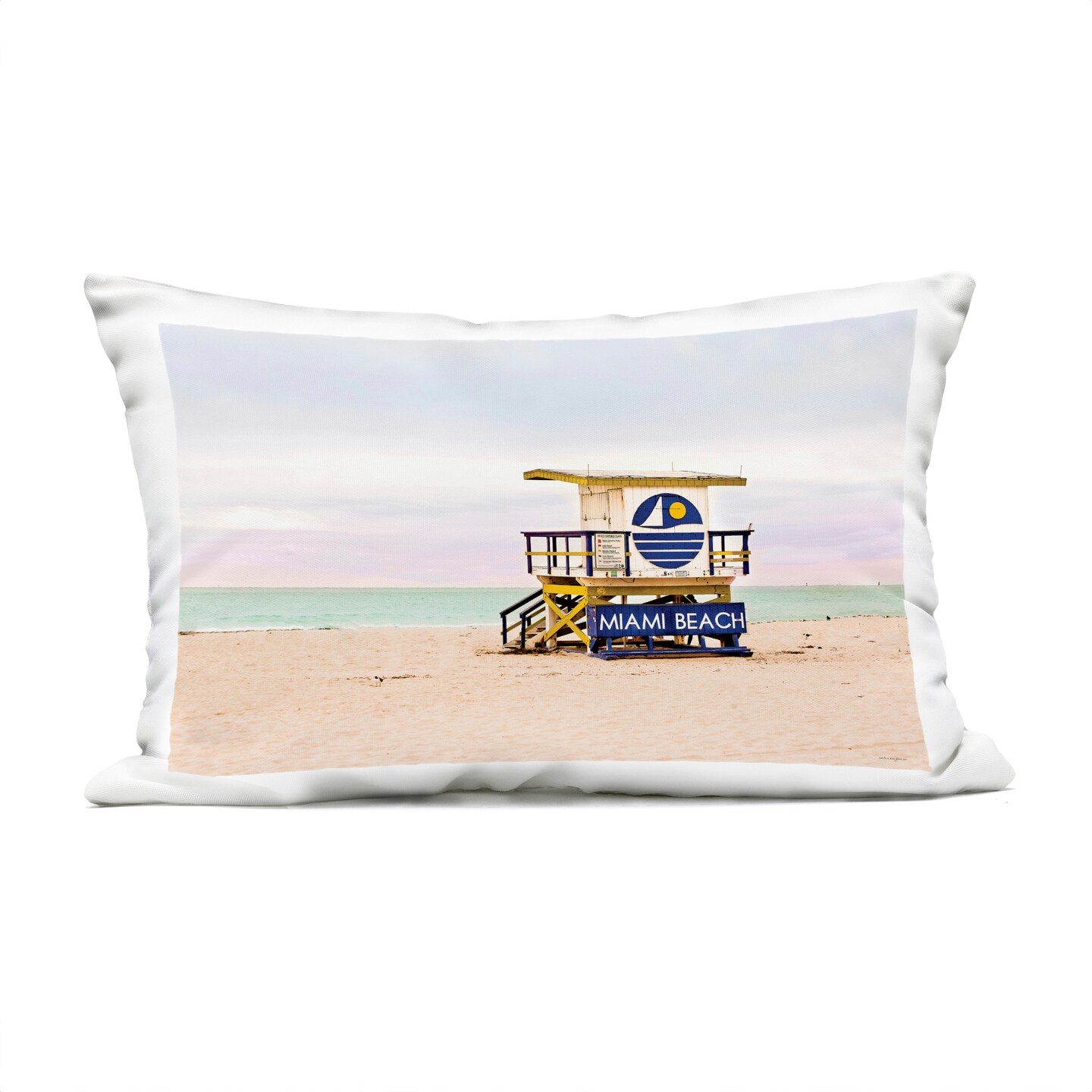 Stupell Industries South Beach Beacon Outdoor Printed Pillow design by Seven Trees Design, 14 x 7 x 20