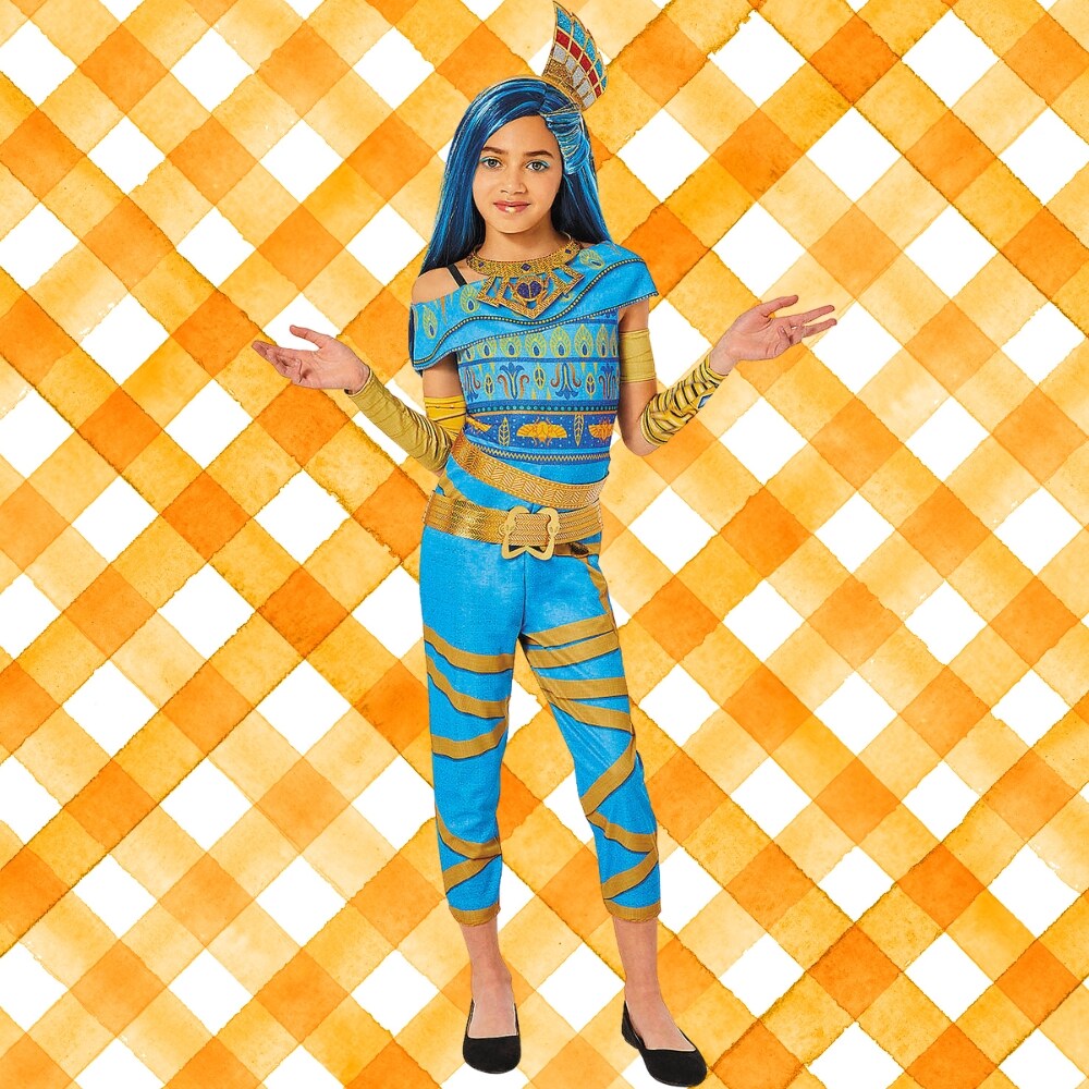 Kids Monster High Cleo De Nile Costume Egyptian Blue Jumpsuit