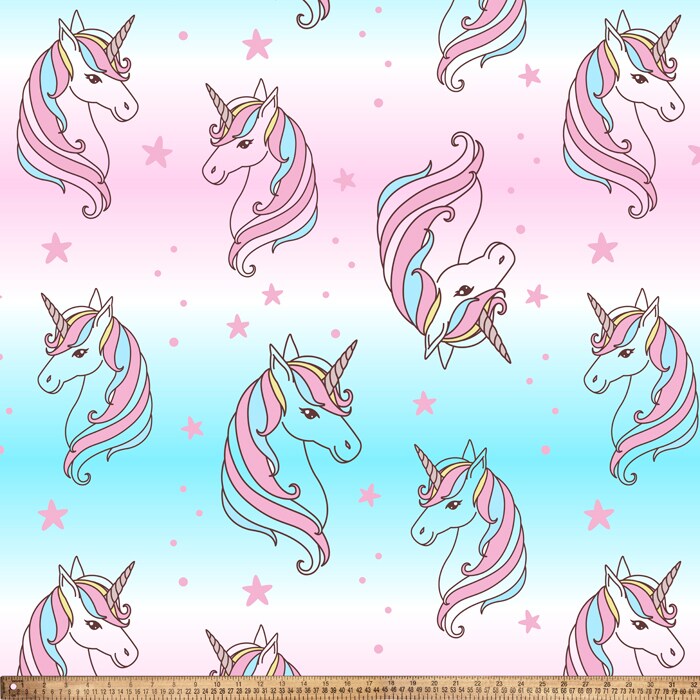 Unicorn Stars Anti-Pill Premium No-Sew Throw Fleece Fabric Kit (72x60)