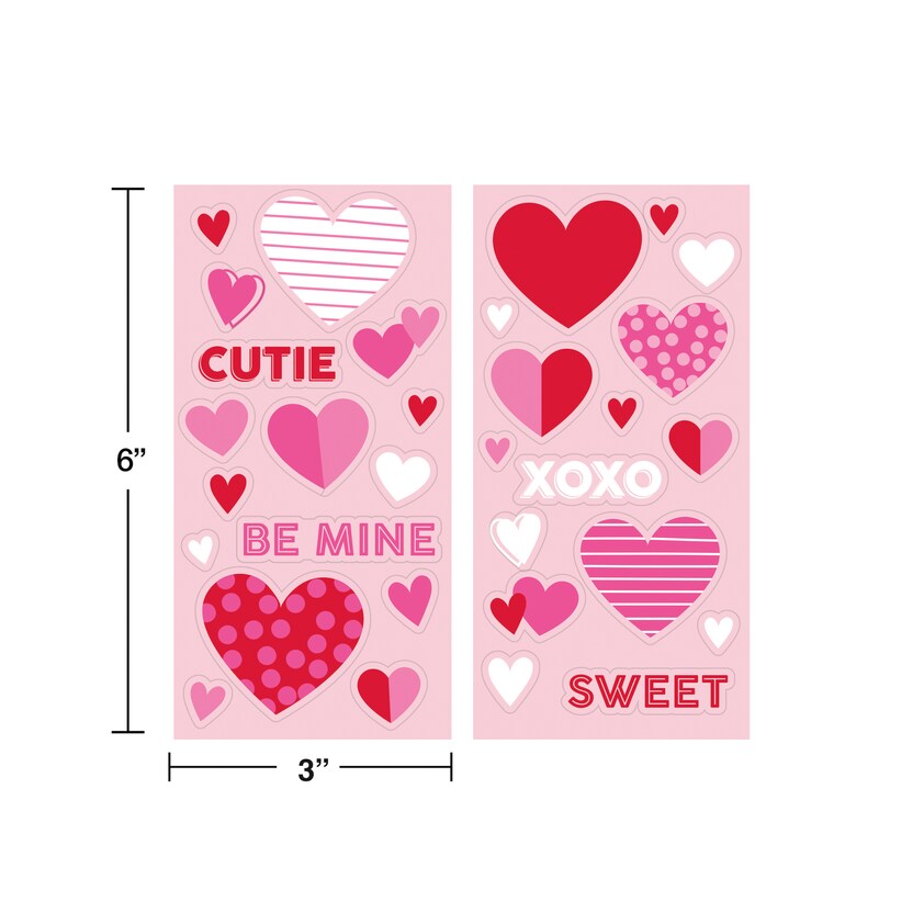 96 pc Bulk Valentines Day Stickers