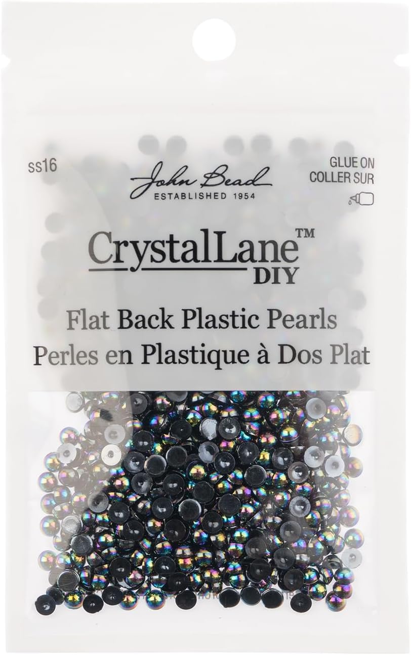 Crystal Lane DIY SS16(4mm) Plastic Pearl Flatback Rhinestones, 975pcs