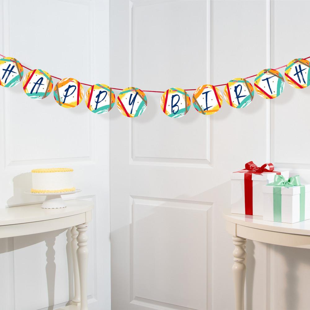 12 pc Bulk Birthday Stripes Banners