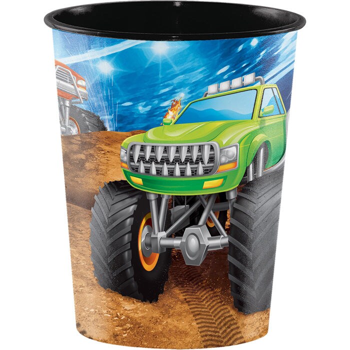 12 pc Bulk Monster Truck 16 oz Plastic Cups