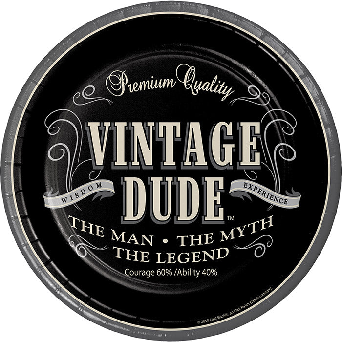 96 pc Bulk Vintage Dude Dinner Plates
