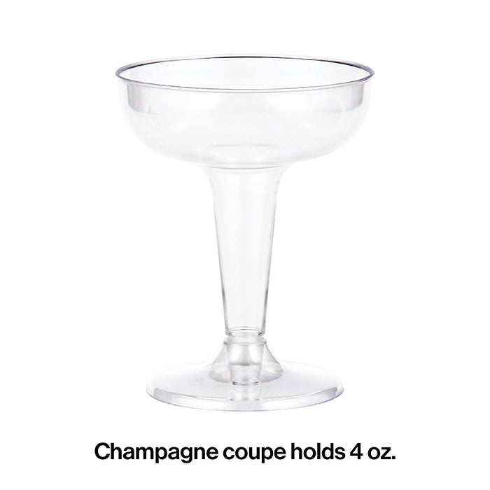 54 pc Bulk Clear 4 oz Plastic Champagne Coupes
