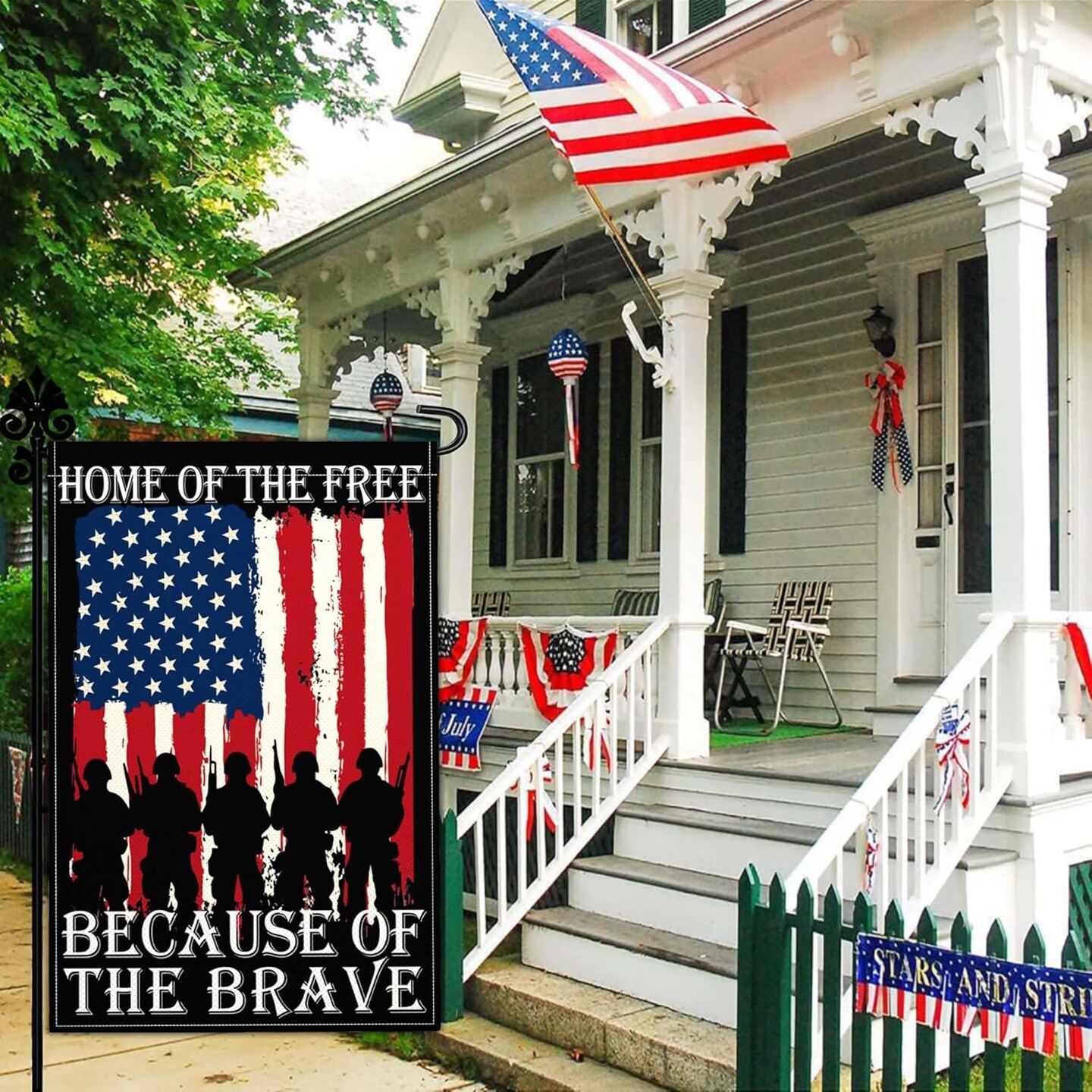 Memorial Day Patriotic Amercian Garden Flag 4th of July Yard Flags for Outside 12x18 Double Sided