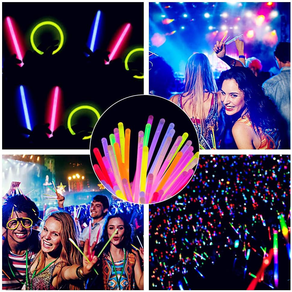 Glow Fever Glow Sticks Bulk 100ct Premium Glow in The Dark Light Up with Lanyards, for Party Supplies, Party Favors, Birthday, Halloween, Super Bright, Lasts Up to 12 hrs