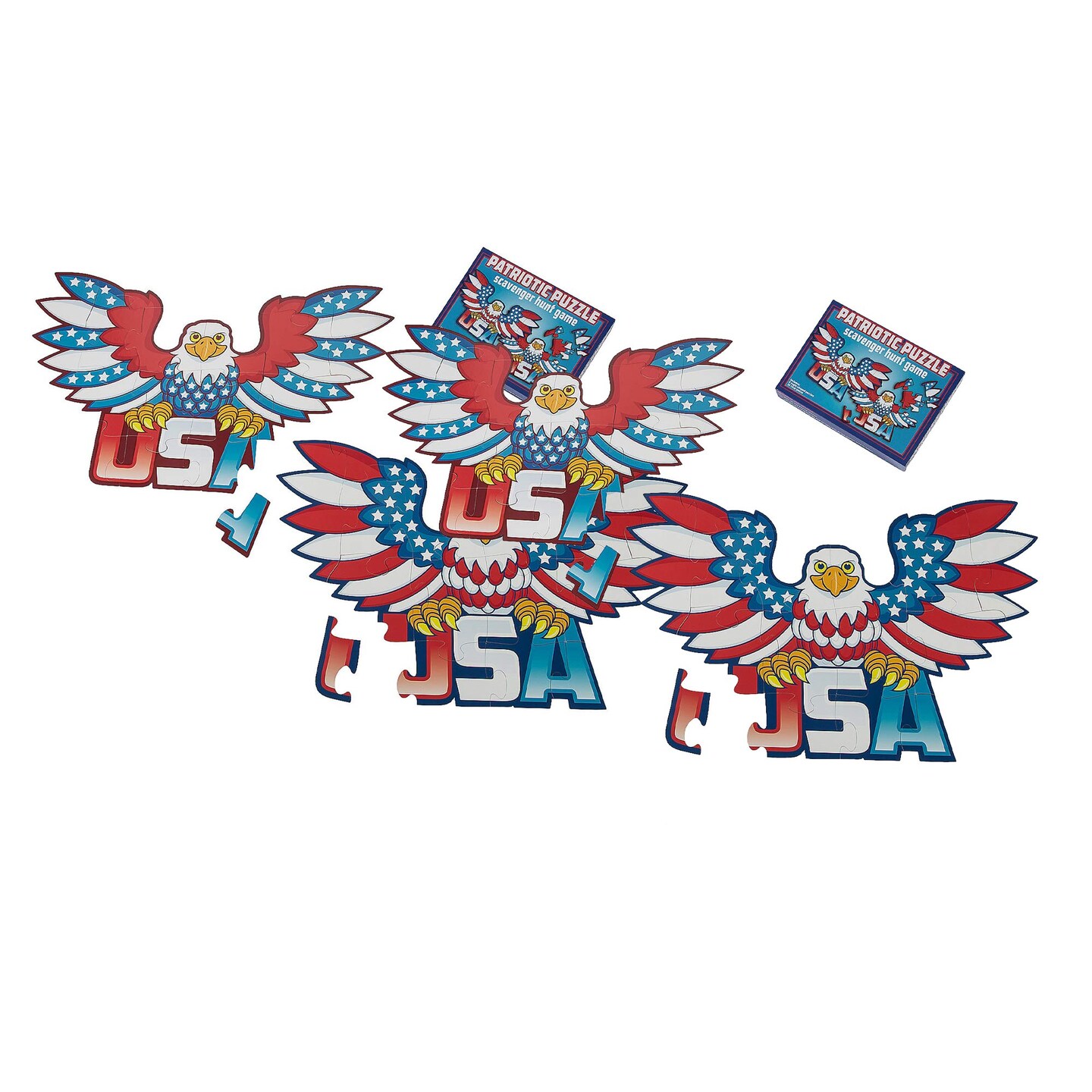 4th of July Patriotic Puzzle Scavenger Hunt Game