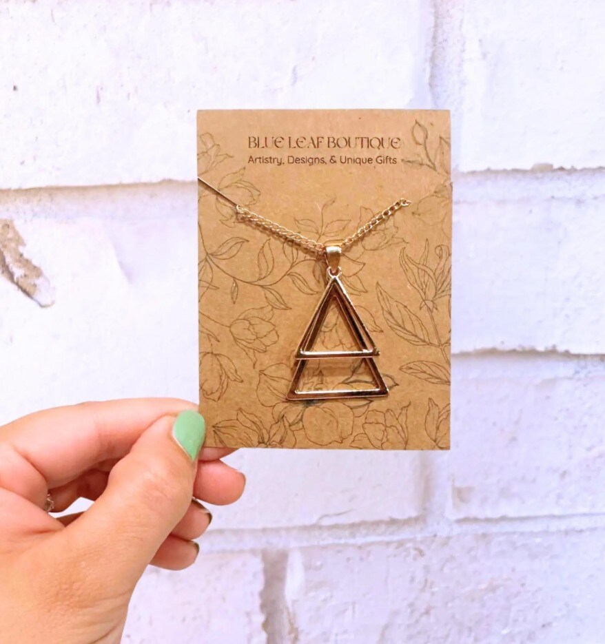 Hamilton Gold Chain Necklace Gold Overlapping Triangle Pendant Necklace  Geometric Jewelry for Him or Her Statement Necklace MakerPlace by