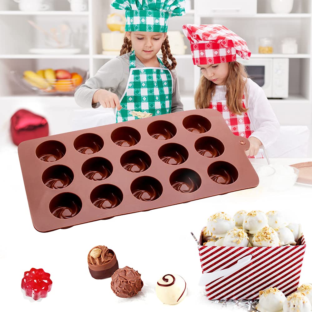 4 Packs Silicone Molds for Chocolate, Food Grade no-stick Baking, candy and butter Mold with different shape (4 packs different style)