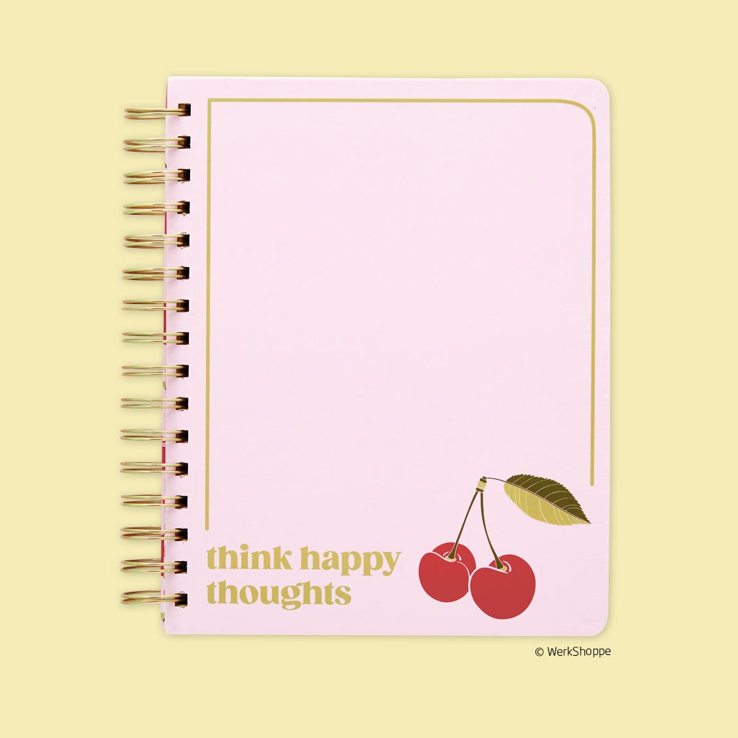 Cherry Hearts Spiral Notebook, Hardcover Journal