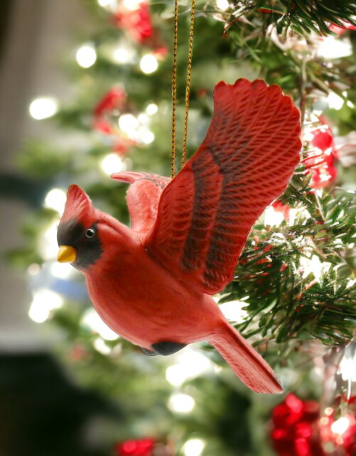 Ceramic Cardinal Bird Ornament, Home D&#xE9;cor, Gift for Her, Gift for Mom, Kitchen D&#xE9;cor, Birdwatcher Gift, Vintage Decor