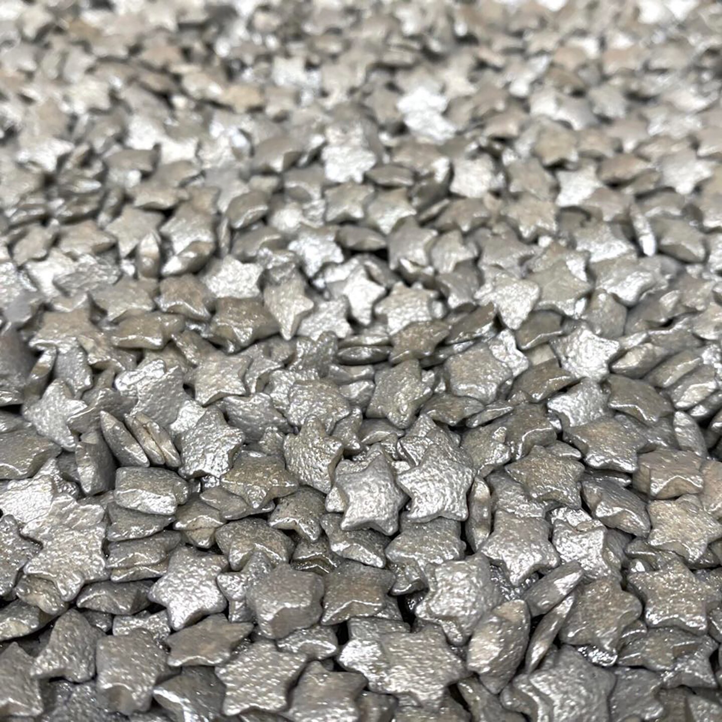 Krazy Sprinkles - Shiny Silver Pearl Stars (1/2 Cup 1x Jar)