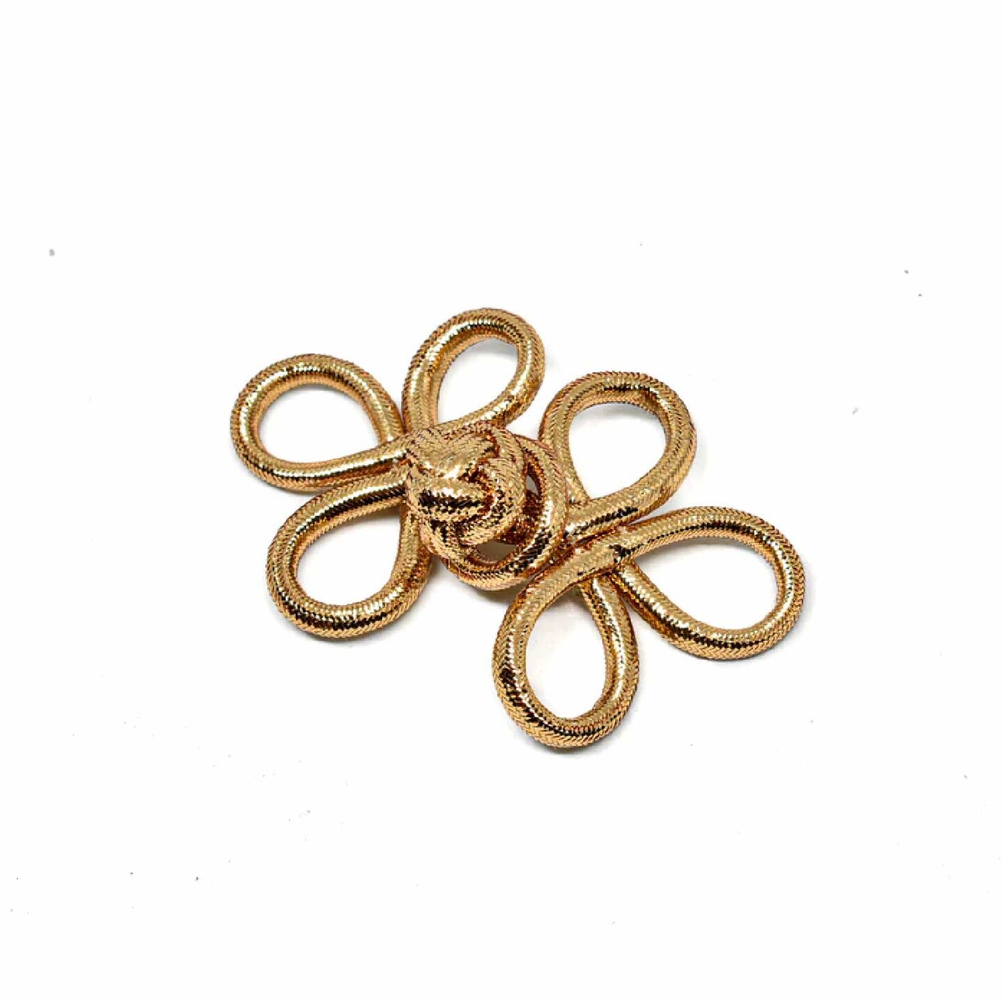 Flower Loop Button Metallic Gold For Clothing Bags DIY Crafts 4 Inch X 2 Inch